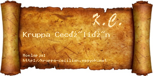 Kruppa Cecílián névjegykártya